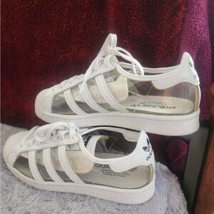 Adidas Superstar Clear Plastic Trainers, Mens 7